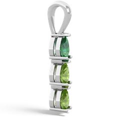 Lab Emerald Dew Drops 14K White Gold pendant P2251