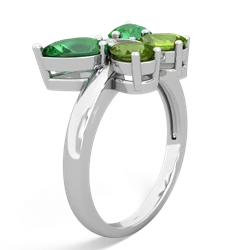 Lab Emerald Butterfly 14K White Gold ring R2215