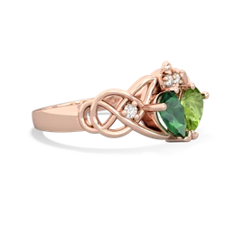 Lab Emerald 'One Heart' Celtic Knot Claddagh 14K Rose Gold ring R5322