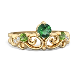 Lab Emerald Crown Keepsake 14K Yellow Gold ring R5740