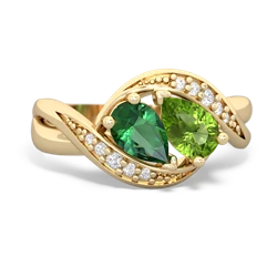 Lab Emerald Summer Winds 14K Yellow Gold ring R5342