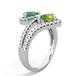 Lab Emerald Diamond Dazzler 14K White Gold ring R3000