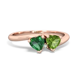 Lab Emerald Sweethearts 14K Rose Gold ring R5260