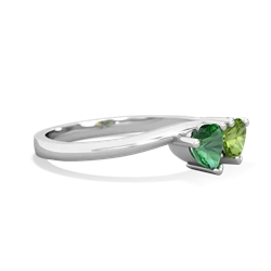 Lab Emerald Sweethearts 14K White Gold ring R5260