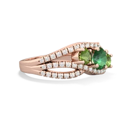 Lab Emerald Three Stone Aurora 14K Rose Gold ring R3080