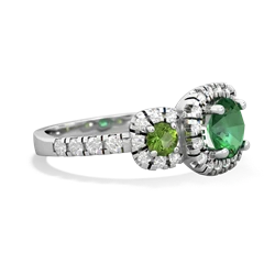 Lab Emerald Regal Halo 14K White Gold ring R5350