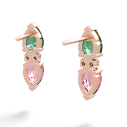 Lab Emerald Bowtie Drop 14K Rose Gold earrings E0865