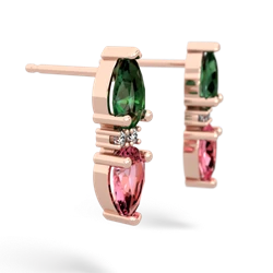 Lab Emerald Bowtie Drop 14K Rose Gold earrings E0865