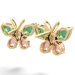 Lab Emerald Butterfly 14K Yellow Gold earrings E2215