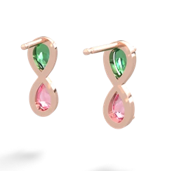 Lab Emerald Infinity 14K Rose Gold earrings E5050