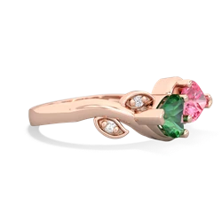 Lab Emerald Floral Elegance 14K Rose Gold ring R5790