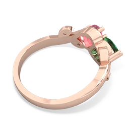 Lab Emerald Floral Elegance 14K Rose Gold ring R5790