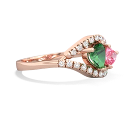 Lab Emerald Mother And Child 14K Rose Gold ring R3010