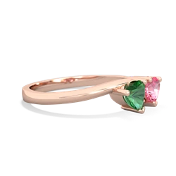 Lab Emerald Sweethearts 14K Rose Gold ring R5260