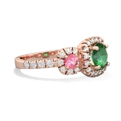 Lab Emerald Regal Halo 14K Rose Gold ring R5350