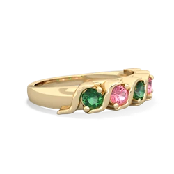 Lab Emerald Anniversary Band 14K Yellow Gold ring R2089