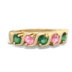 Lab Emerald Anniversary Band 14K Yellow Gold ring R2089