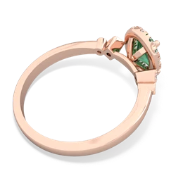 Lab Emerald Antique-Style Halo 14K Rose Gold ring R5720