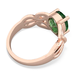 Lab Emerald Celtic Knot Cocktail 14K Rose Gold ring R2377