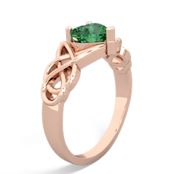 Lab Emerald Claddagh Celtic Knot 14K Rose Gold ring R2367