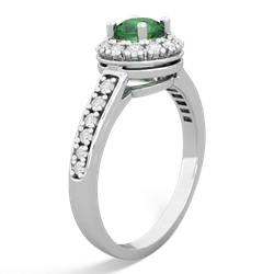 Lab Emerald Diamond Halo 14K White Gold ring R5370