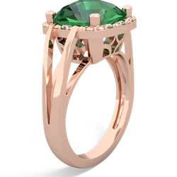 Lab Emerald Art Deco Cocktail 14K Rose Gold ring R2498