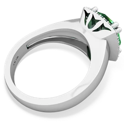 Lab Emerald Halo Cocktail 14K White Gold ring R2544