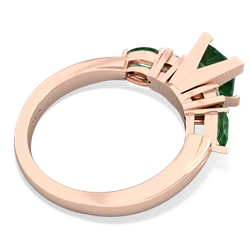 Lab Emerald 6Mm Princess Eternal Embrace Engagement 14K Rose Gold ring C2002