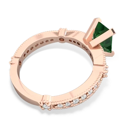 Lab Emerald Sparkling Tiara 8X6 Emerald-Cut 14K Rose Gold ring R26298EM