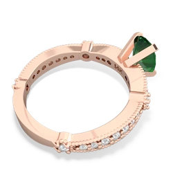 Lab Emerald Sparkling Tiara 8X6 Oval 14K Rose Gold ring R26298VL