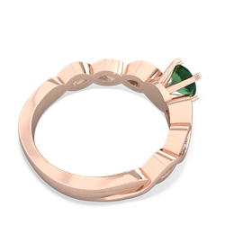 Lab Emerald Infinity 5Mm Round Engagement 14K Rose Gold ring R26315RD