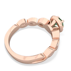 Lab Emerald Infinity Halo Engagement 14K Rose Gold ring R26315RH