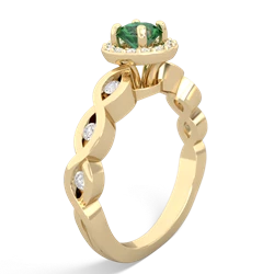 Lab Emerald Infinity Halo Engagement 14K Yellow Gold ring R26315RH