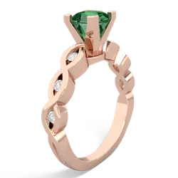 Lab Emerald Infinity 5Mm Square Engagement 14K Rose Gold ring R26315SQ