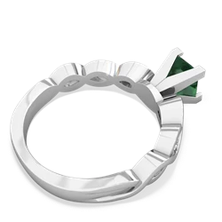 Lab Emerald Infinity 5Mm Square Engagement 14K White Gold ring R26315SQ