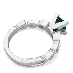 Lab Emerald Infinity 6Mm Princess Engagement 14K White Gold ring R26316SQ