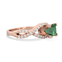 Lab Emerald Diamond Twist 5Mm Square Engagment  14K Rose Gold ring R26405SQ