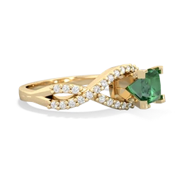 Lab Emerald Diamond Twist 5Mm Square Engagment  14K Yellow Gold ring R26405SQ