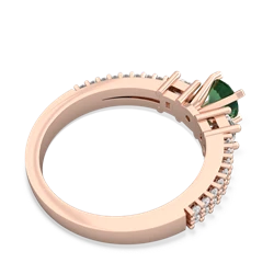 Lab Emerald Classic 5Mm Round Engagement 14K Rose Gold ring R26435RD