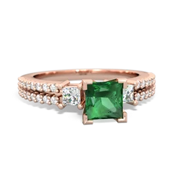 Lab Emerald Classic 5Mm Square Engagement 14K Rose Gold ring R26435SQ