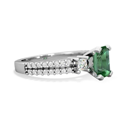 Lab Emerald Classic 7X5mm Emerald-Cut Engagement 14K White Gold ring R26437EM