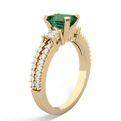 Lab Emerald Classic 7X5mm Emerald-Cut Engagement 14K Yellow Gold ring R26437EM