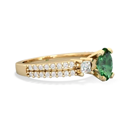 Lab Emerald Classic 7X5mm Oval Engagement 14K Yellow Gold ring R26437VL