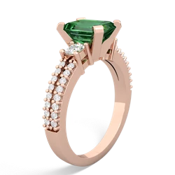 Lab Emerald Classic 8X6mm Emerald-Cut Engagement 14K Rose Gold ring R26438EM