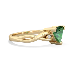 Lab Emerald Trillion Twist 14K Yellow Gold ring R2104