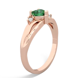 Lab Emerald Split Band Swirl 14K Rose Gold ring R2130