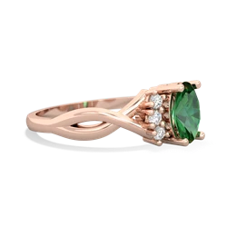 Lab Emerald Victorian Twist 14K Rose Gold ring R2497