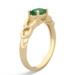 Lab Emerald Links 14K Yellow Gold ring R4032