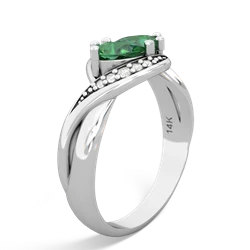 Lab Emerald Summer Winds 14K White Gold ring R5342