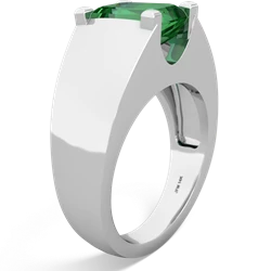 Lab Emerald Men's 14K White Gold ring R1836